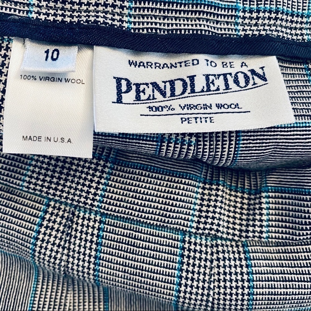 Pendleton Houndstooth 100% Wool Pleated Skirt Siz… - image 6
